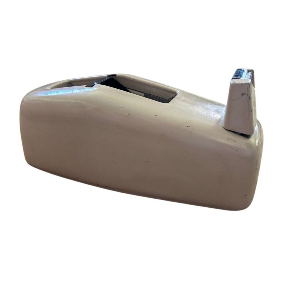 Vintage Scotch C-20 Beige Heavy Metal Desk Tape Dispenser